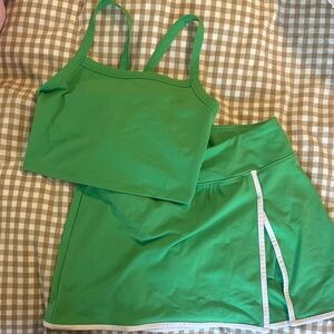 Wild Fable Butterbliss Vibrant Green Top and Skirt Set
